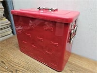 RED Metal Storage Box@7.25x12x10inH with SCOOP