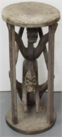 Heavily Carved Tribal Table 24"