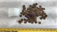 Wheat Pennies, 1950- 1958, 132 pennies