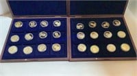 President coin sets, gold layered, 24 medallions,