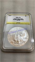 2001 MS 70 American Silver Eagle, ounce
