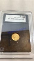 1851 P $1.00 gold piece, No Credit cards accepted