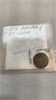 1856 3 cent piece, F, silver, rare