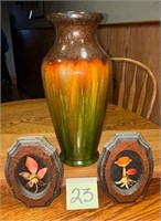 Vase and Two Wall Plaques