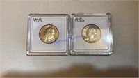 1954 & 1958D silver quarters