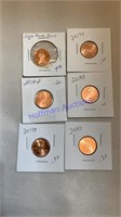 6- Lincoln Pennie’s, uncirculated & 1 proof