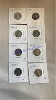 8- 1943 Lincoln steel war pennies