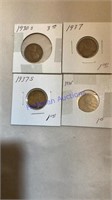 4- 1930’s wheat pennies