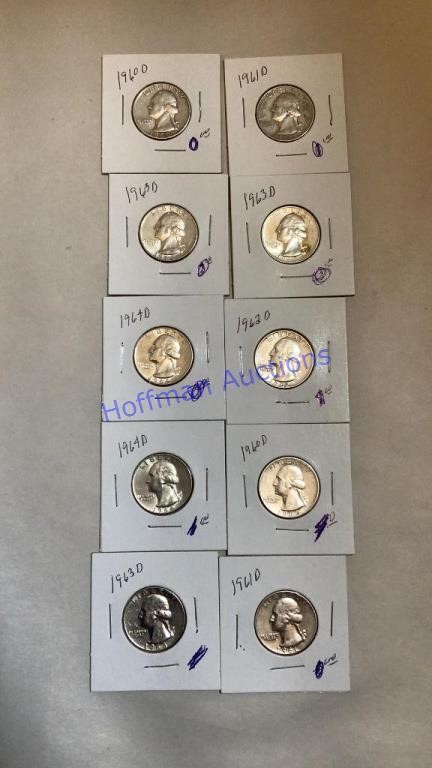 10 silver quarters, pre ‘64