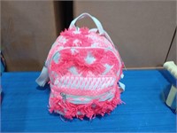 Girls bright pink mini backpack