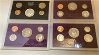 4- Mint proof sets, 1968,  85, 90, & 91