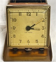 Vtg New Haven Travel Clock w/ Carrying Case