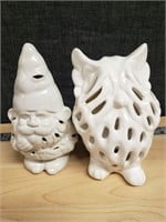White Gnome and Owl Incense Holders