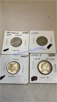 4- 1940’s nickels, 2 w/ steps