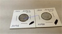 2- 1942 Portugal 2.50 silver coins