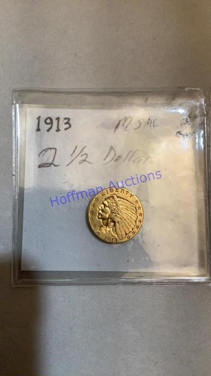 1913 21/2 dollar gold piece