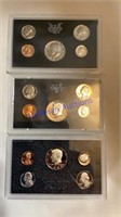 3 US Proof coin sets, 1971, 1972, 1983