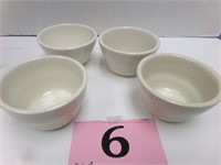 4 SMALL WHITE BOWLS