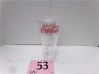 COCA COLA LIDDED CUP WITH STRAW