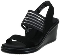 $50 - Skechers Women's 8 Vegan Wedge Shoe, Black 8