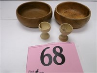 WOODEN BOWLS AND CHALLACES