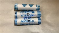 3 rolls of 2004 nickels