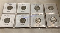 8- old Jefferson nickels