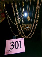 ASST GOLD COLORED NECKLACES