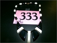 BLACK AND WHITE STATEMENT NECKLACE