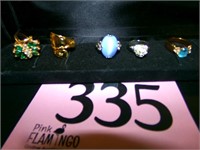 5 COSTUME RINGS