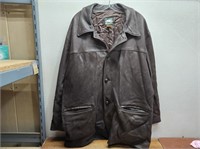 ROOTS Mens BROWN Leather Jacket Sz XL
