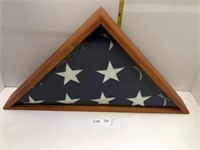 Triangle Folded American Flag in Case