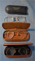 10K Gold Filled Old Glasses in Cases