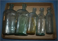 Assorted Old Flask Bottles