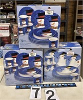 Christmas Snowman dishes Sakura 3 boxes by Oneida