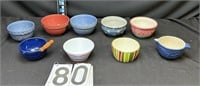 3 Mixing bowls small stackable 3 ½”, Plus others