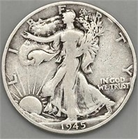 1945 S Walking Liberty Half Dollar Coin