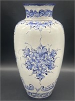 Hand Painted Blue & White Porcelain Vase, Portugal