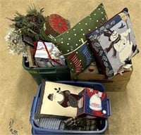 3 Totes of Christmas décor
