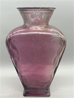 Amethyst Glass Vase, 14in Tall, 8in Width