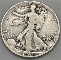 1942 D Walking Liberty Half Dollar Coin