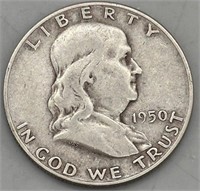1950 D Franklin Half Dollar Coin