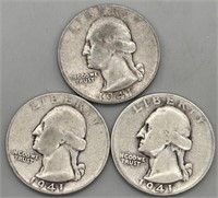 (3) 1941 P Washington Quarters