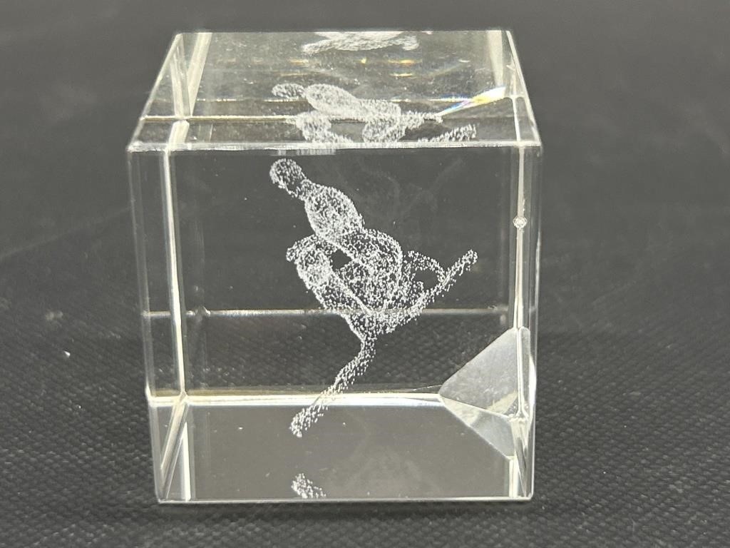 3D Laser Engraved Crystal Paperweight