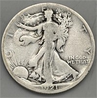 1921 S Half Dollar Coin- 
Rare Date