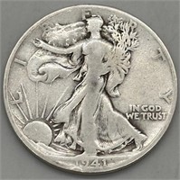 1941 S Walking Liberty Half Dollar Coin