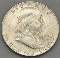 1962 D Uncirculated Franklin Half Dollar Coin