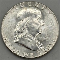 1963 D Uncirculated Franklin Half Dollar Coin