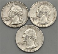 (3) Silver Quarters: 1961 P, 
1962 D, 1964 P