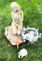 Concrete nude mermaid garden statue 28” , mini